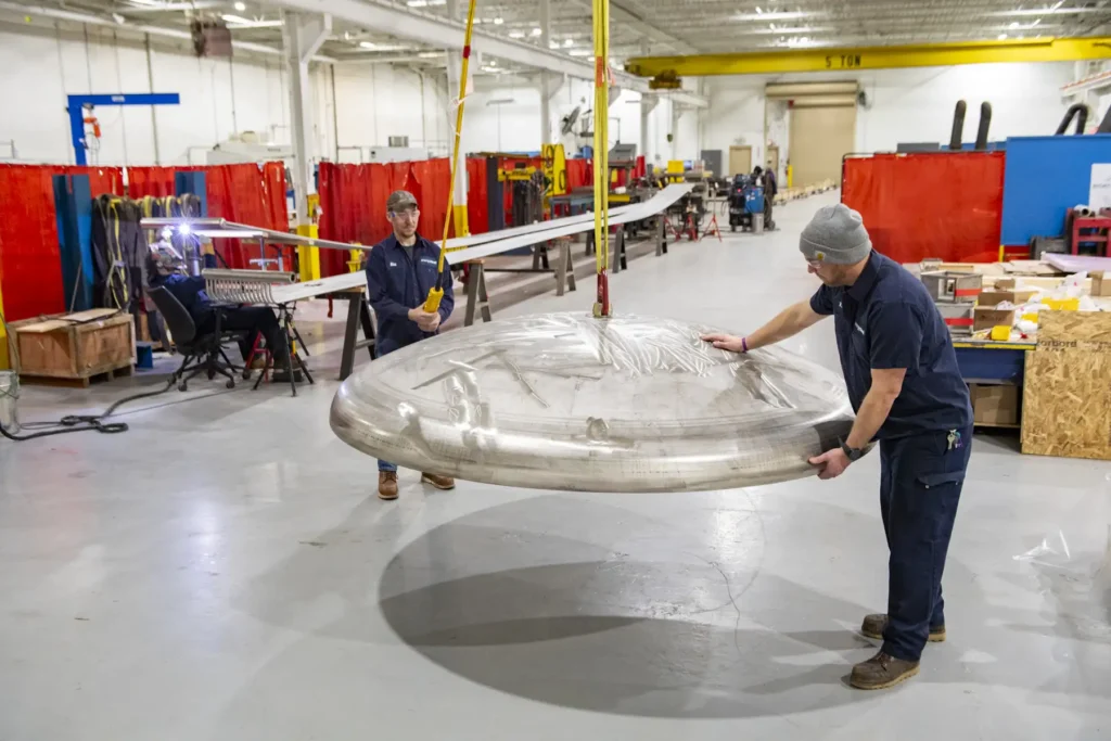 Energy Steel workers in shop