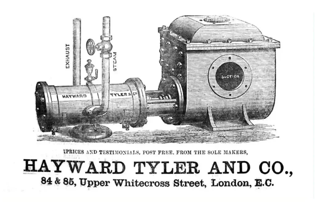 Hayward Tyler historical ad from 1835